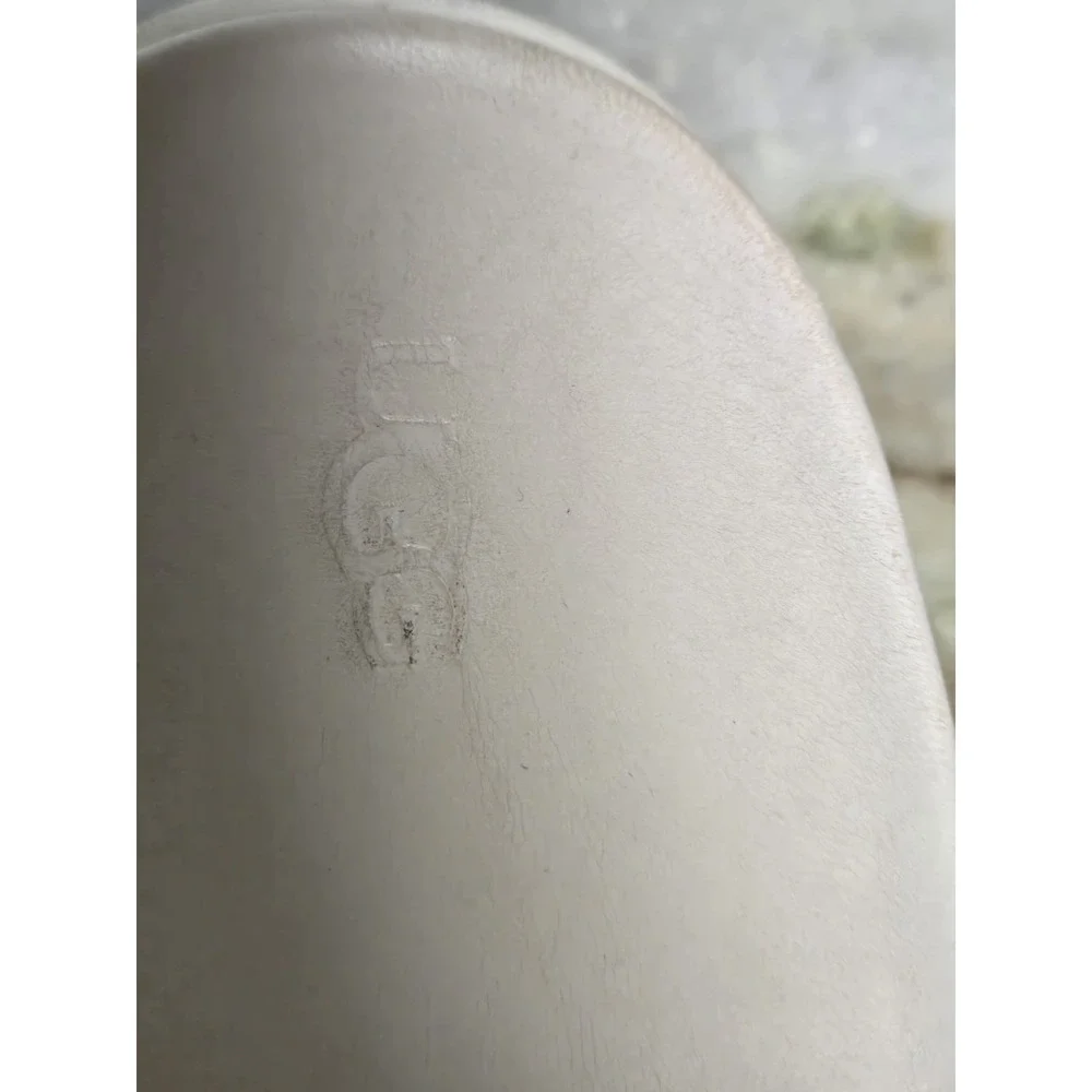 UGG Emily white leather criss cross‎ platform slide sandals 10 Beach Minimalist